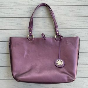 Sydney Love Metallic Purple Faux Leather Tote Bag